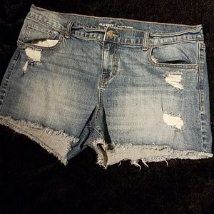 Boyfriend Deconstructed denim short shorts